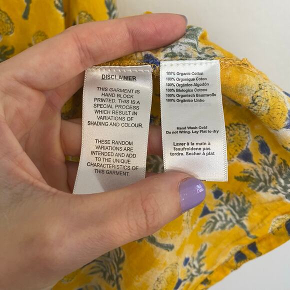 Emerson Fry India Collection Marigold Kimono Sz Medium/Large Womens Organic Boho - Picture 6 of 6